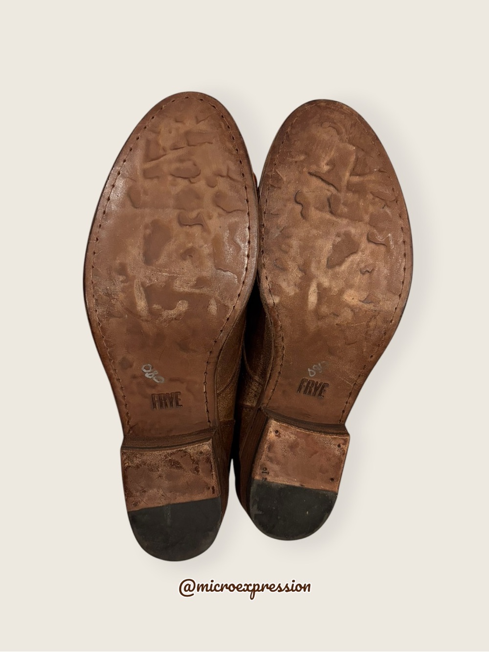 Frye Carson Lace-Up Tan Brown Leather Lace Up Academia Oxford Heeled Ankle Boot - Picture 15 of 16